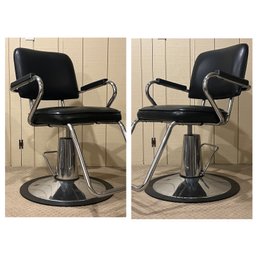 Two Salon Chairs And A Hair Accesory Cabinet