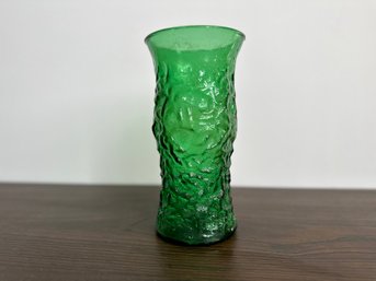 Retro EO Brody Co Emerald Crinkle Glass MCM Vase