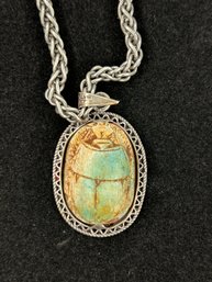 Sterling Scarab Necklace