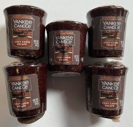 Yankee Candle Samplers Votives - Cozy Cabin Escape - Unused -sealed - 5 Total - Brown - Burns Up To 15 Hours