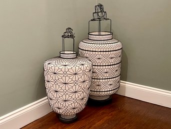 Large Heibe Wire Hanging Lanterns- A Pair