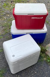 Coleman Coolers And Styrofoam Cooler