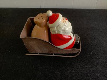 Mudpie Santa Sleigh Salt And Pepper Shakers