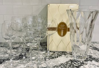 LENOX HARLEQUIN Vase & LENOX Wine Glasses