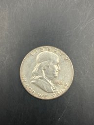 1961 Benjamin Franklin Silver Half Dollar