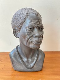 Noel Fombe Carved Stone Bust Of An African Man Africastone