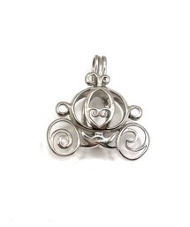 Sterling Silver Cinderella Carriage Locket Style Pendant