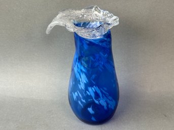 Gorgeous Unique Cobalt Blue Vase