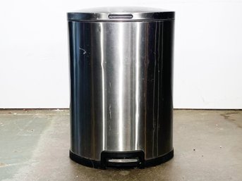 A Modern Stainless Steel Trashcan