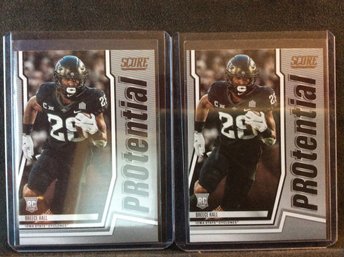 (2) 2022 Score Protential Breece Hall Rookie Cards - K