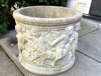 Cherub Outdoor Concrete Planter