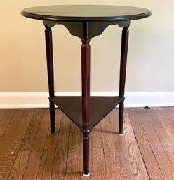 A Cherry Wood Occasional Table - Triangle With Leaves To Create Full Round
