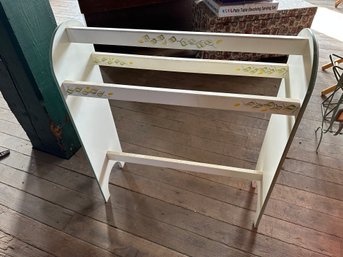 White Painted Floral Quilt Rack