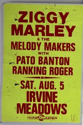 Vintage Concert Poster - Ziggy Marley & The Melody Makers - Irvine Meadows - 5 Aug 1989 - Bob Kids - 15 X 22