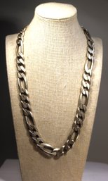 SUPER HEAVY STERLING SILVER WIDE LIKE MEN'S CHAIN NECKLACE 22' LONG 177 GRAMS