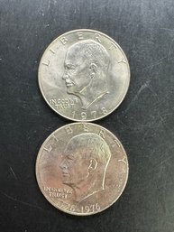 2 Eisenhower Dollars 1976, 1978-D