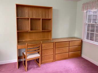 Student Desk With Hutch, Chair And Dresser Set