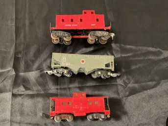 3  Vintage Plastic Train Cars