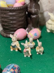 1990s Musical Beatrix Potter Bunnykins Style Bunny Porcelain Figurines 4pcs
