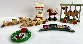 Wooden Christmas Ornaments Including Kurt S. Adler (7)