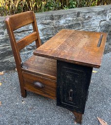 Early 1900's Antique Child's School Desk - Heavy Weight