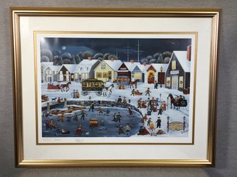 Very Nice Print MYSTIC SEAPORT - Mystic Seaport Lantern Light Tour - Carol Dyer - Signed / Numbered 202/850