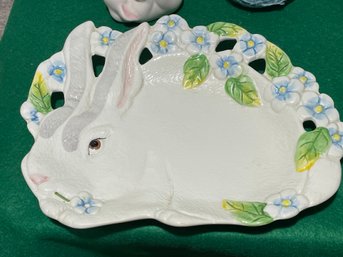 Vtg Nantucket Ceramic Bunny Platter