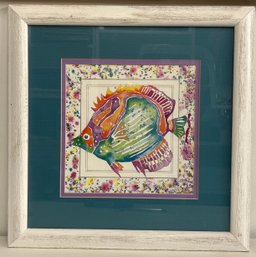 Beautiful Framed Watercolor Fish Painting