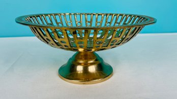 Pierced Brass Pedestal Dish