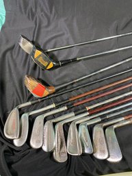 12 Vintage And Antique Golf Clubs Wicklow Wilson Pinehurst Sandy Nichols Custom Pro Kennex Ginty Lynx And Bag