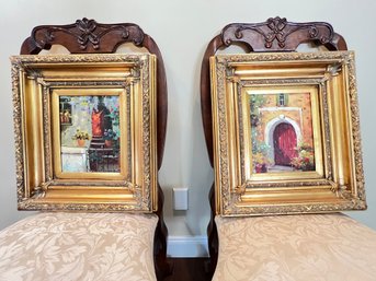 Two Oil On Canvas With Matching Frames, Signed, With COA