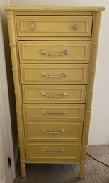 Seven Drawer Yellow Painted Faux Bamboo Lingerie Chest