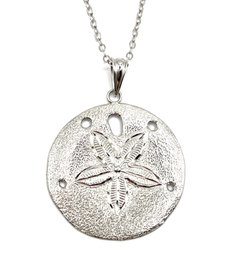 Italian Sterling Silver Chain With Sterling Silver Sand Dollar Pendant