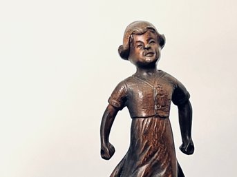 Small Bronze Statue On Marble Base By L. Beck
