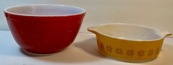 Pyrex Red And Orange Bowls