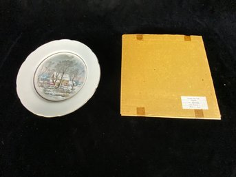 1978 Currier & Ives Collectors Plate The Old Homestead In Winter