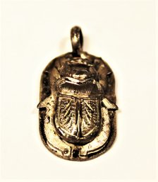 Vintage Sterling Silver Scarab Egyptian Cartouche Pendant