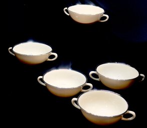 Vintage Montclair Flat Cream Soup Bowls By Lenox