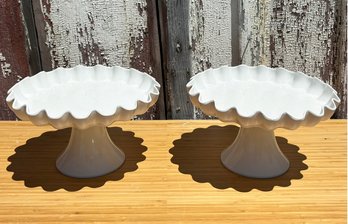 A Pair Of Round Melamine Scalloped Edge Cake Stands (2 Of 2)