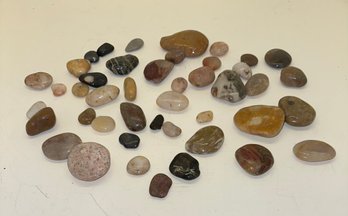 Lot Of Smooth Collectible Rocks - About 45 Pieces