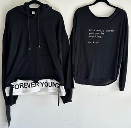 Rare Forever Young Hoodie & Be Kind T-Shirt By Om & Ah, London, Size Medium