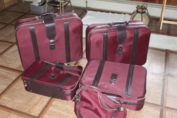 5 Pc Burgundy Luggage Set - Largest 23x28