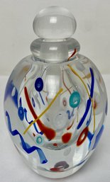 Signed Hand Blown Glass Decorative Perfume Bottle, 1993