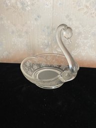 Glass Swan Candy Dish
