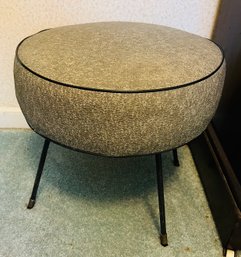 Vintage Mid Century Modern Stool With Metal Legs