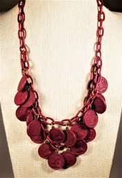 Bakelite Plastic ERA Plastic Faux Coin Necklace