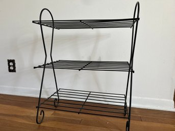 Mid-Century Modern Black Metal Book Stand/Accent Table