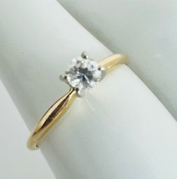 PETITE 14K GOLD DIAMOND SOLITAIRE RING