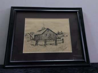 Wood Cabin Signed Sketch