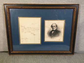 Antique Portrait & Letter From 1863 - Interesting Piece - Chittenden ? Not Sure What This Is - Its Unusual